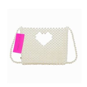 Betsey Johnson Pearl Heart Crossbody Bag and/or Clutch Bag